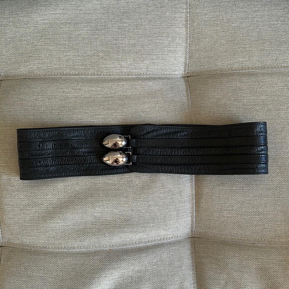Vintage black leather belt